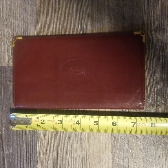 Cartier Leather Long Bifold wallet red with Gold Corners - Picture 1 of 16